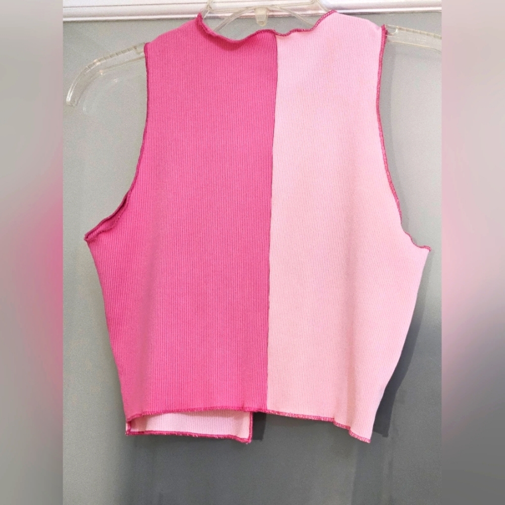 Colorblock Pink Tank Top - Picture 2 of 2